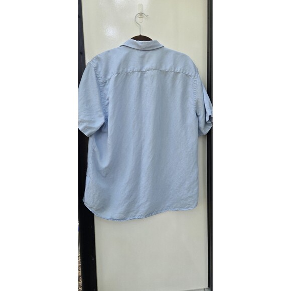 Untuckit Shirt Solid Short Sleeve Button Up Linen Blend - Picture 2 of 6
